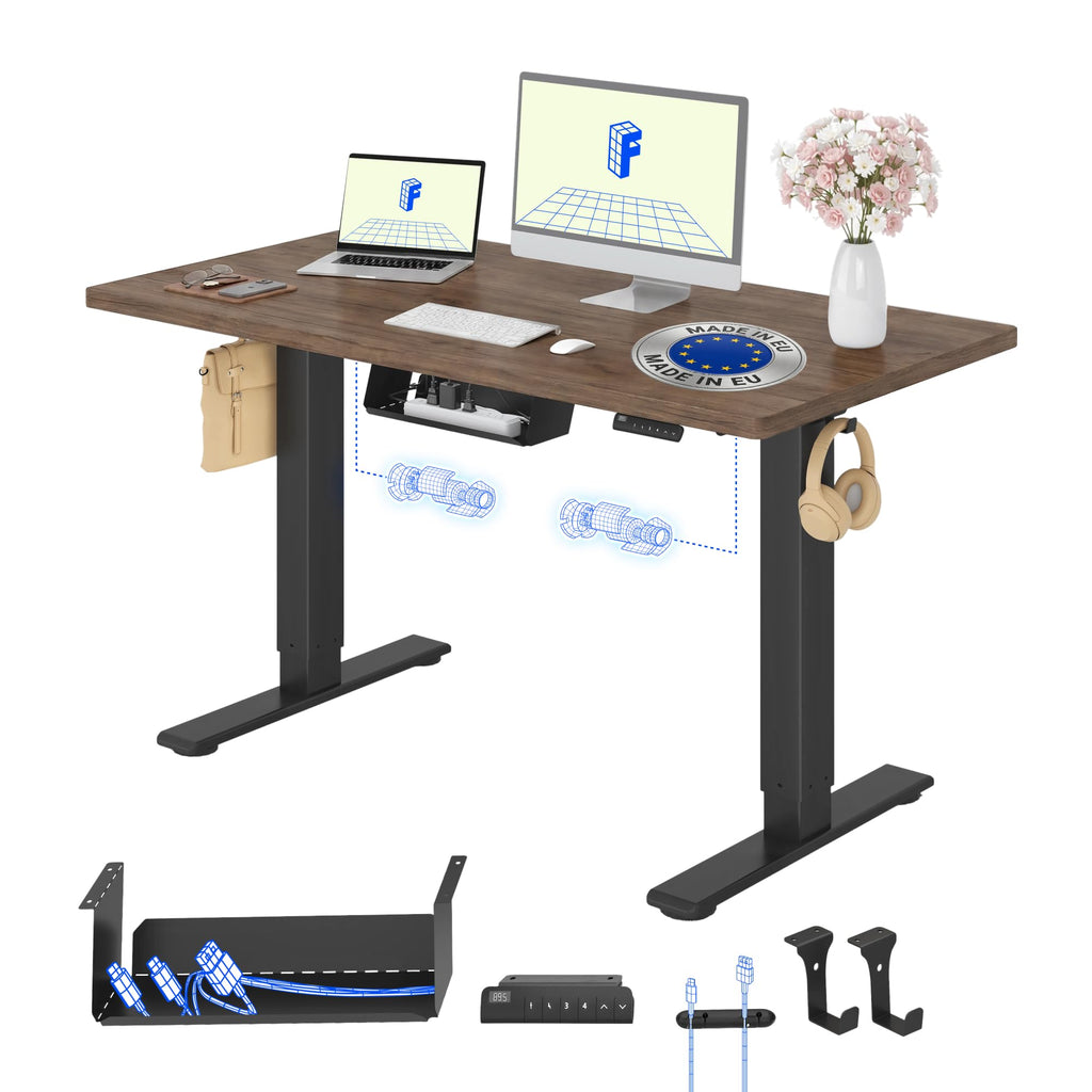 FLEXISPOT Höhenverstellbarer Schreibtisch elektrisch, Doppelmotor 160x80 cm