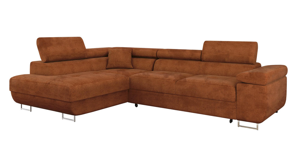 Mirjan24 Torezio Ecksofa mit Schlaffunktion & Bettkasten – L-Form Wohnlandschaft mit verstellbaren Kopfstützen, Schlafsofa für Wohnzimmer
