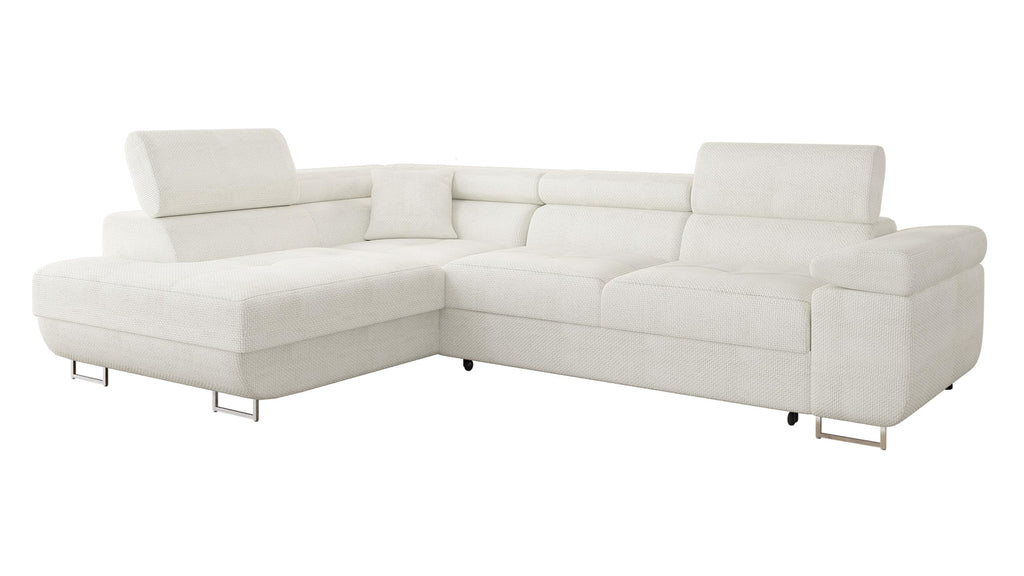 Mirjan24 Torezio Ecksofa mit Schlaffunktion & Bettkasten – L-Form Wohnlandschaft mit verstellbaren Kopfstützen, Schlafsofa für Wohnzimmer