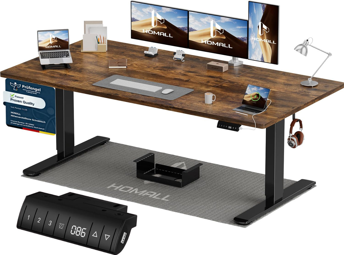 Homall Elektrischer Schreibtisch höhenverstellbar Weiß – Standing Desk mit USB-A, Memory-Funktion & Kabelmanagement