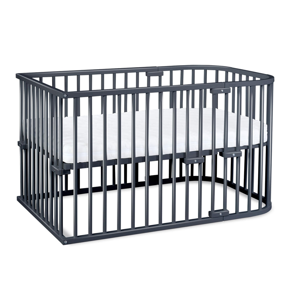 babybay Original Beistellbett aus massivem Buchenholz mit Matratze, höhenverstellbares Babybett für Neugeborene