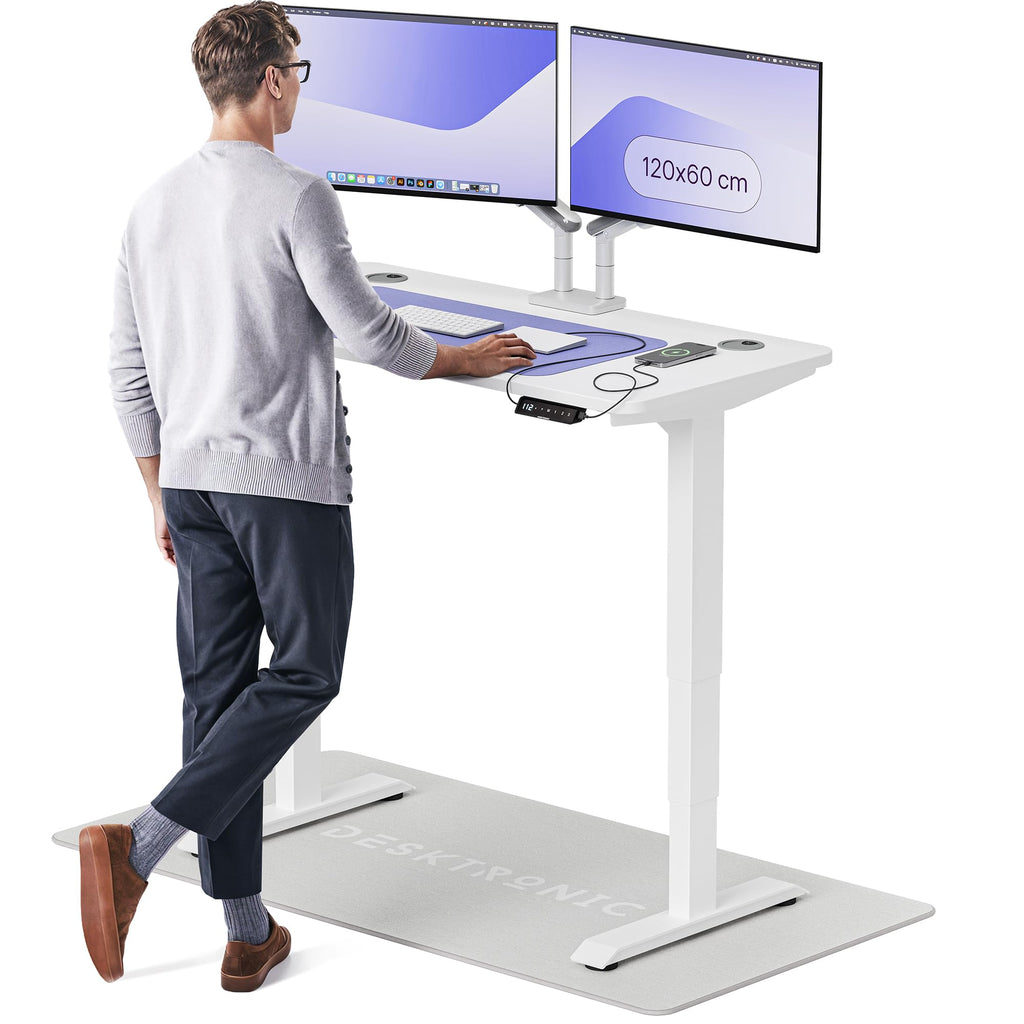 Desktronic HomePro Schreibtisch elektrisch höhenverstellbar, Steh-Sitz Schreibtisch mit Dual Motor, Touchscreen & USB-A/USB-C
