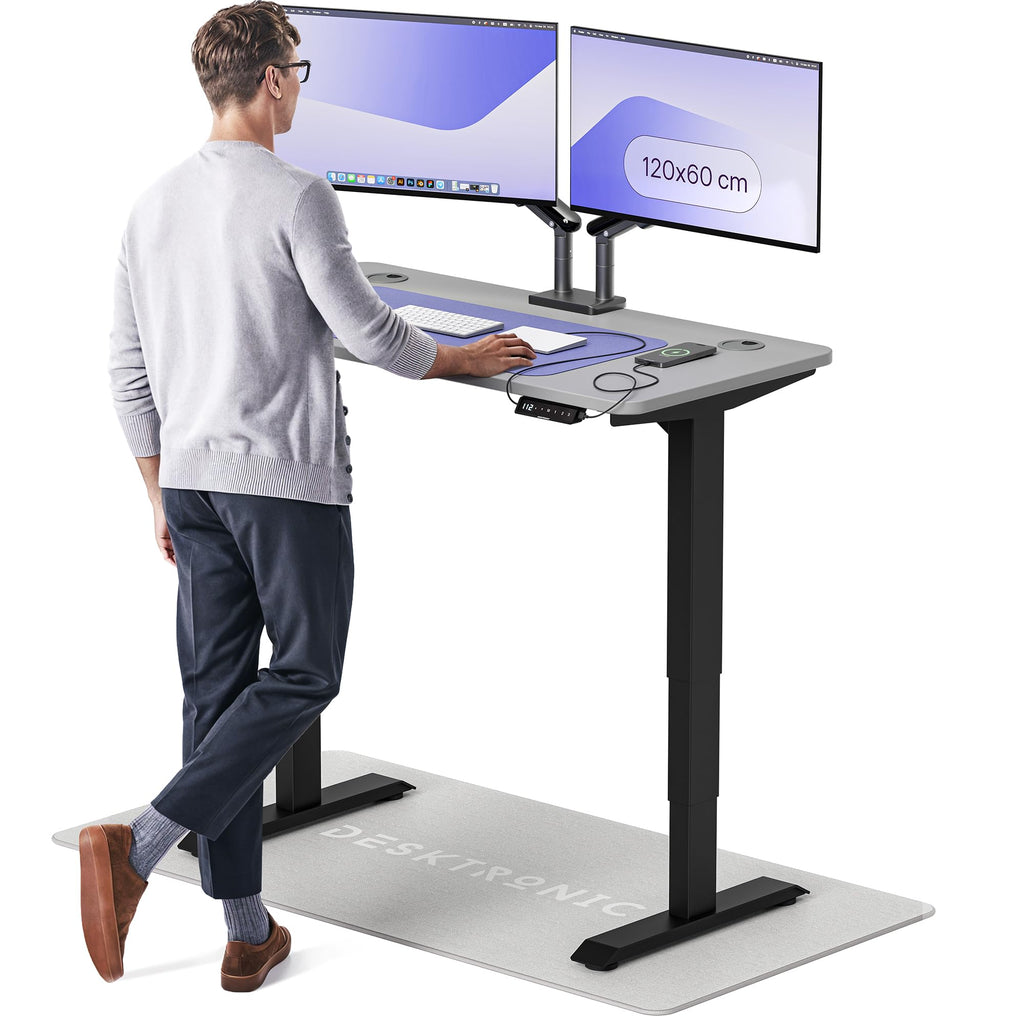 Desktronic HomePro Schreibtisch elektrisch höhenverstellbar, Steh-Sitz Schreibtisch mit Dual Motor, Touchscreen & USB-A/USB-C