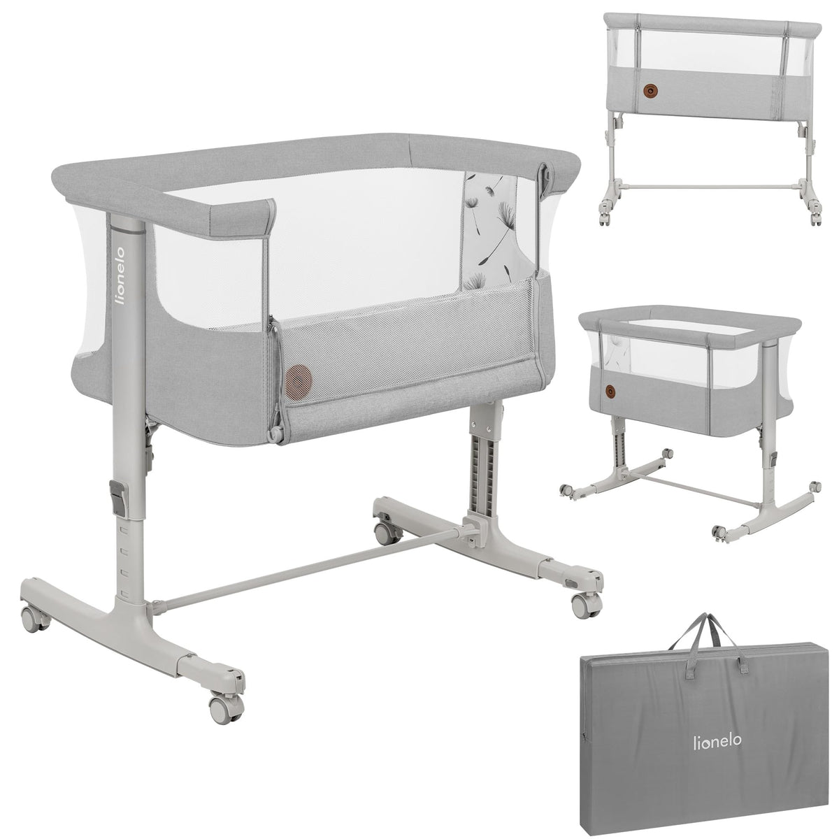 Lionelo Aurora 3 in 1 Babybett bis 9 kg, Beistellbett, Wiege