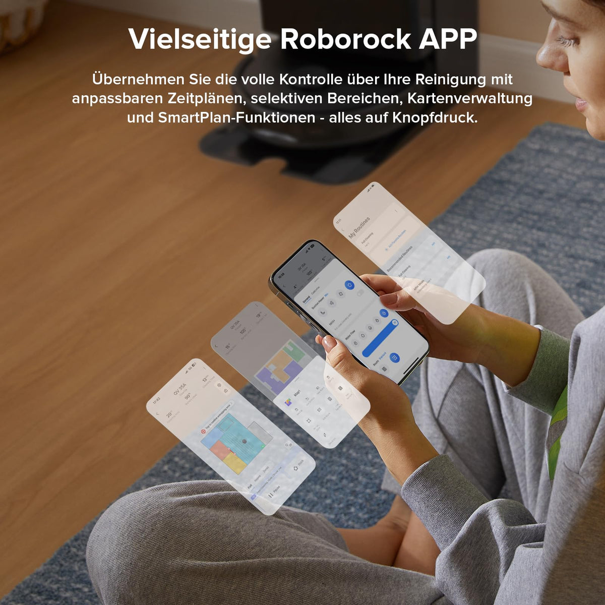 roborock QV 35A Set Saugroboter mit Wischfunktion mit 8.000 Pa Saugkraft