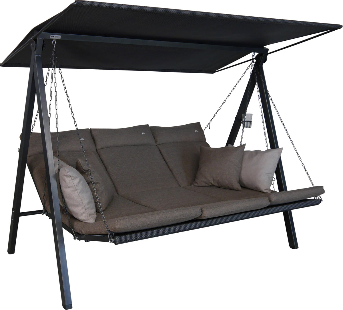 ANGERER Hollywoodschaukel Lounge Smart 3-Sitzer mit Bettfunktion & Sonnendach – Gartenschaukel mit Liegefunktion, Made in Germany