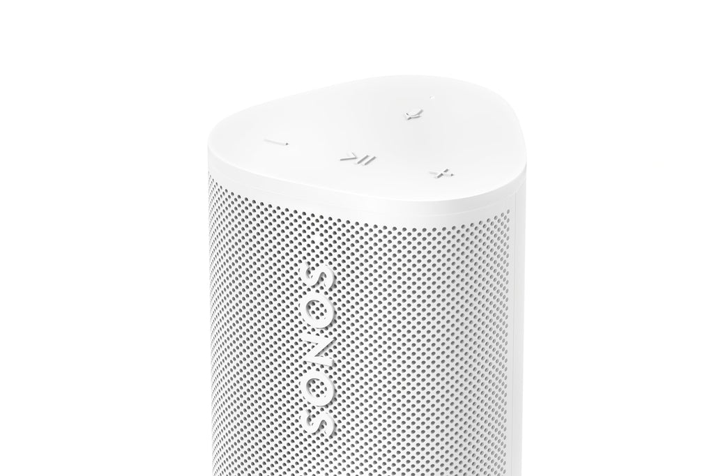Sonos Roam 2 | Leichter, mobiler und wasserdichter Speaker mit Bluetooth, WLAN, mindestens 10 Stunden Akkulaufzeit und Voice Control für drinnen und draußen - Weiß
