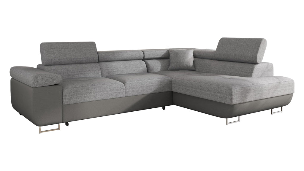 Mirjan24 Torezio Ecksofa mit Schlaffunktion & Bettkasten – L-Form Wohnlandschaft mit verstellbaren Kopfstützen, Schlafsofa für Wohnzimmer