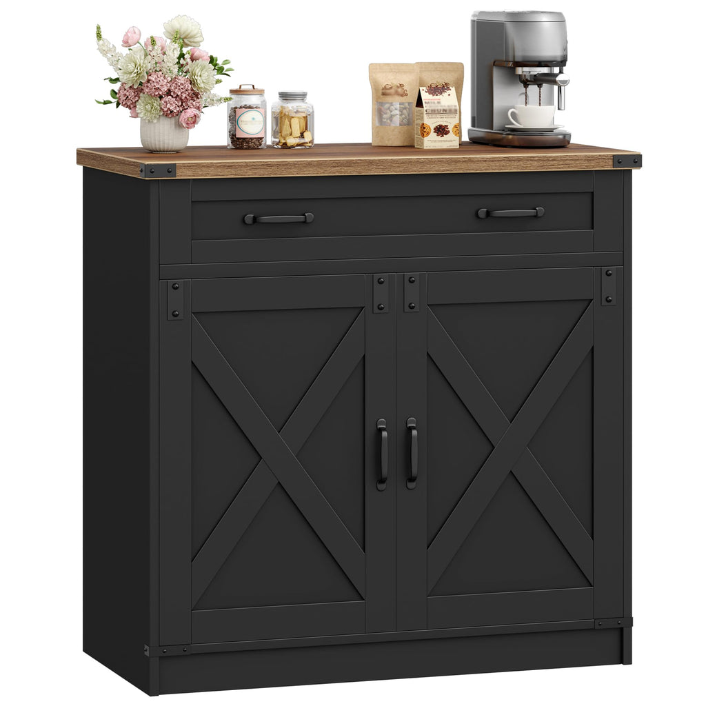 Hzuaneri Sideboard, Buffetschrank mit 2 Schublade, 4 Türen