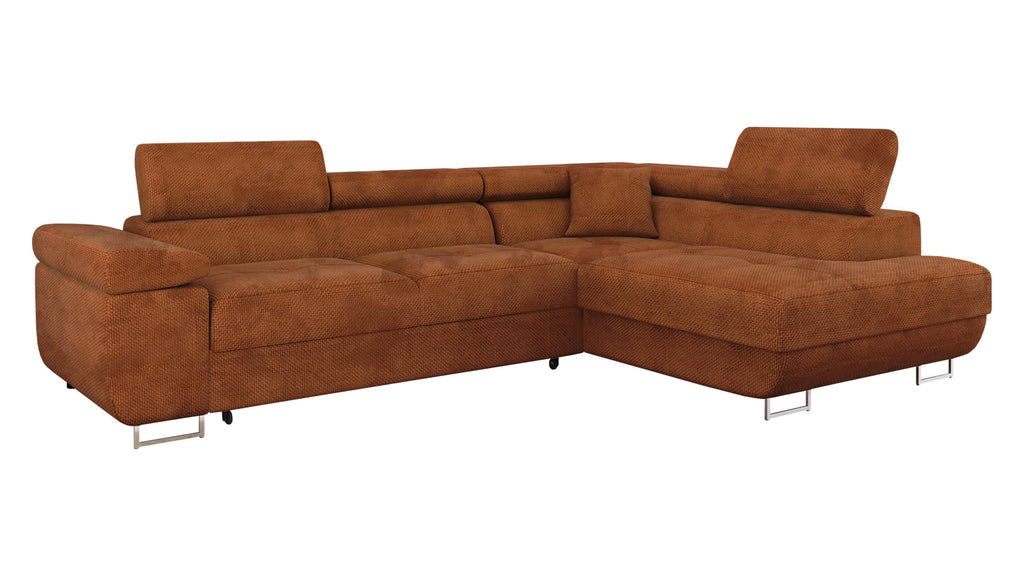 Mirjan24 Torezio Ecksofa mit Schlaffunktion & Bettkasten – L-Form Wohnlandschaft mit verstellbaren Kopfstützen, Schlafsofa für Wohnzimmer