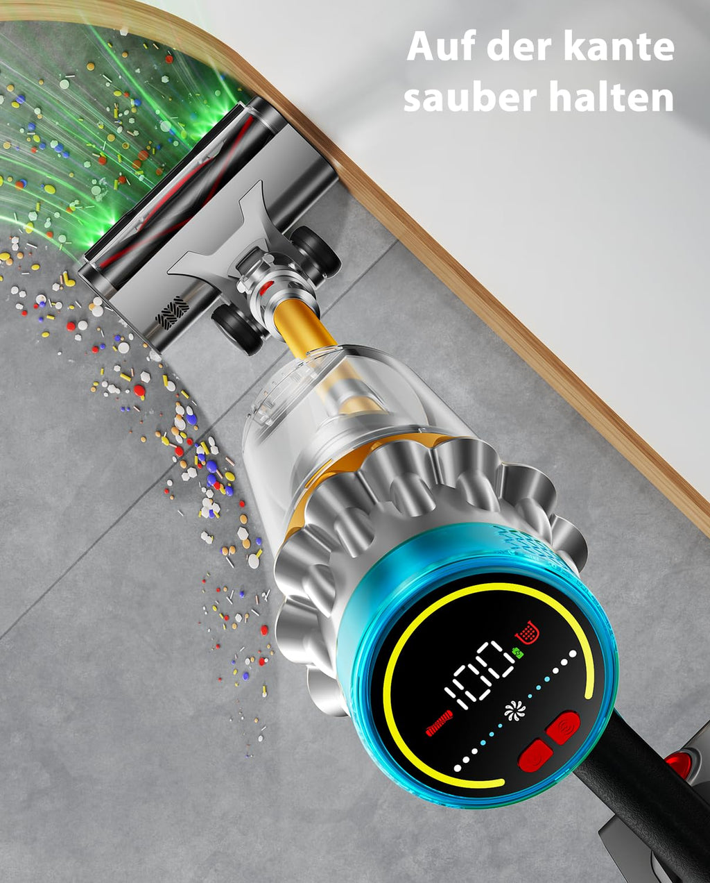 JRFYHFT Akku Staubsauger Kabellos 55KPA/650W/70Min mit Leistungsstarker ﻿