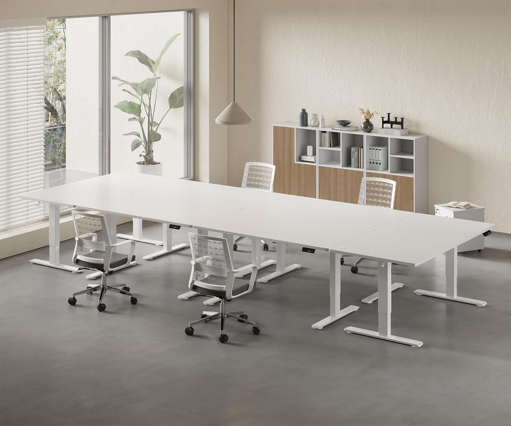 Homall Elektrischer Schreibtisch höhenverstellbar Weiß – Standing Desk mit USB-A, Memory-Funktion & Kabelmanagement