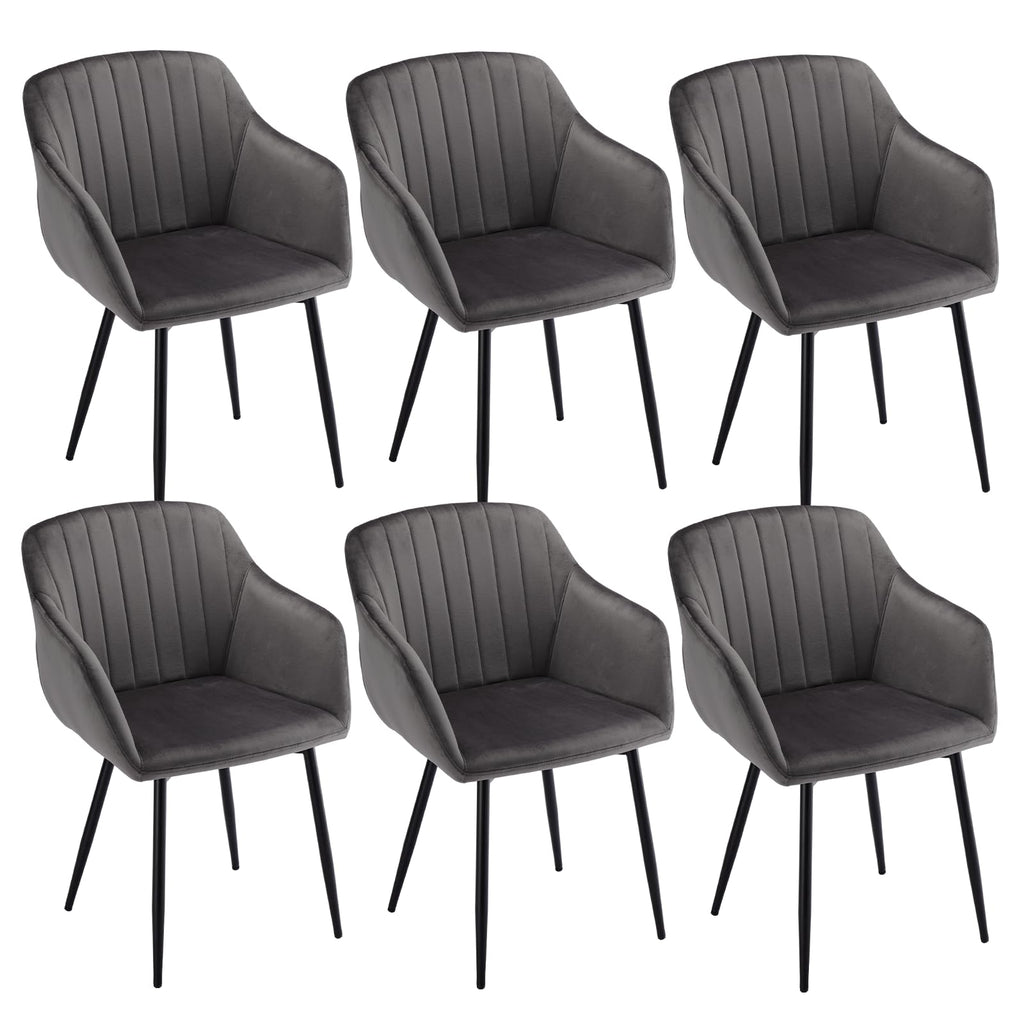 Esszimmerstühle Beige 4er Set mit Armlehnen, Modern Polsterstühle Leinen, Küchenstühle mit Metallgestell für Esszimmer, Wohnzimmer, Küche