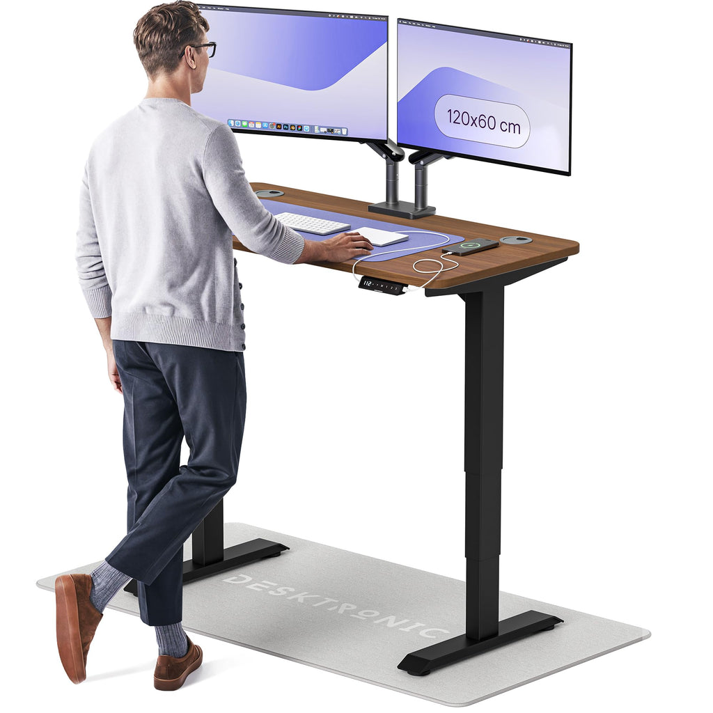 Desktronic HomePro Schreibtisch elektrisch höhenverstellbar, Steh-Sitz Schreibtisch mit Dual Motor, Touchscreen & USB-A/USB-C