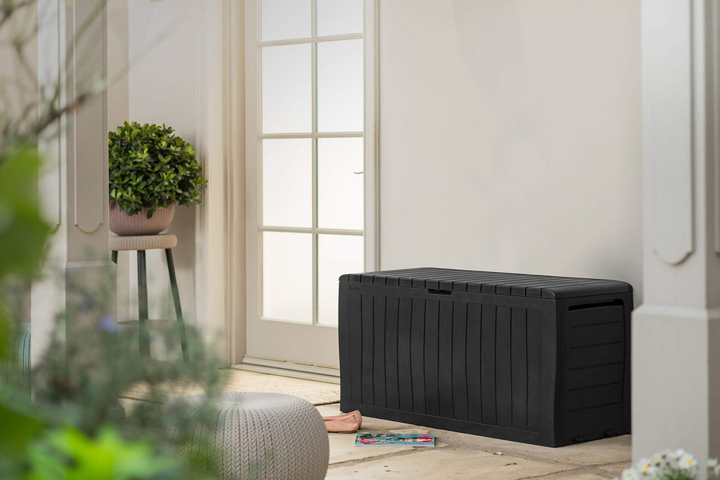 Keter 247661 Marvel+ Aufbewahrungsbox für den Garten, 270 l, Graphitgrau