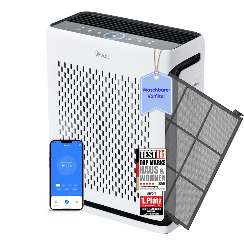 Levoit Core 300S Luftreiniger Allergiker mit APP, Auto-Modus, bis 50㎡, Weiß