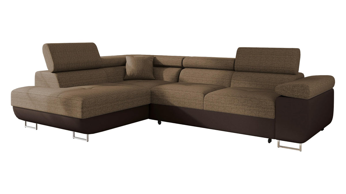 Mirjan24 Torezio Ecksofa mit Schlaffunktion & Bettkasten – L-Form Wohnlandschaft mit verstellbaren Kopfstützen, Schlafsofa für Wohnzimmer