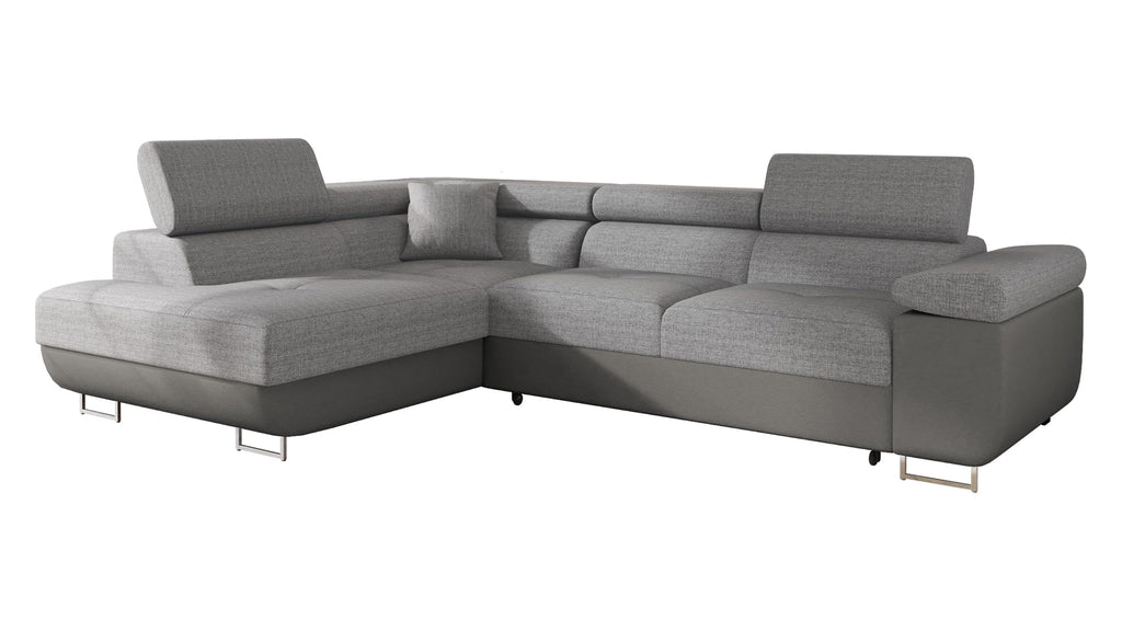 Mirjan24 Torezio Ecksofa mit Schlaffunktion & Bettkasten – L-Form Wohnlandschaft mit verstellbaren Kopfstützen, Schlafsofa für Wohnzimmer