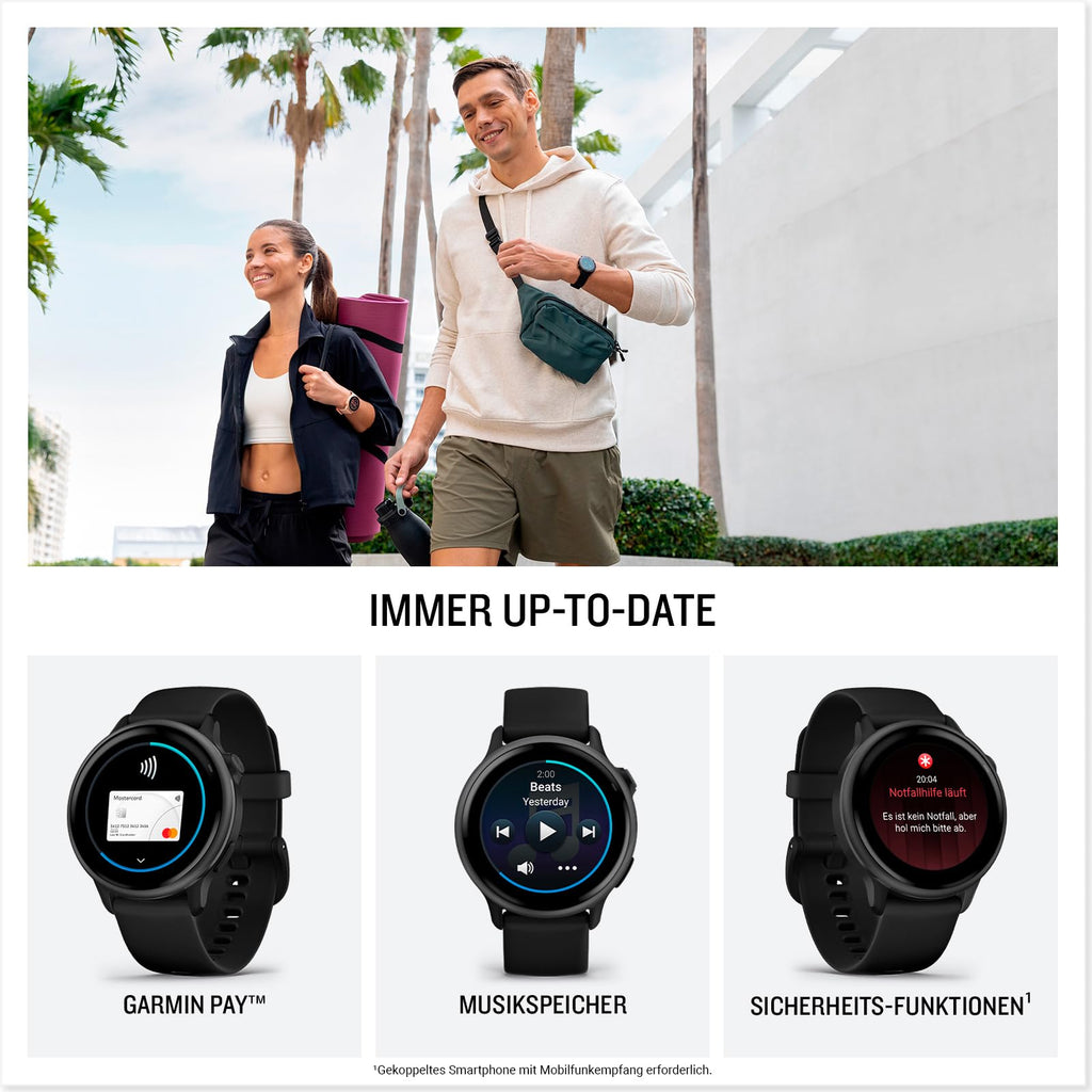 Garmin Vivoactive 6, 42 mm, GPS-Fitness-Smartwatch, Bone/Pink Dawn Metallic
