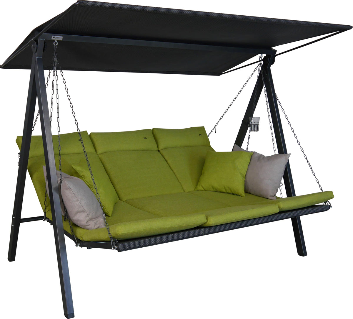 ANGERER Hollywoodschaukel Lounge Smart 3-Sitzer mit Bettfunktion & Sonnendach – Gartenschaukel mit Liegefunktion, Made in Germany