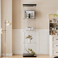 Glasvitrine Standvitrine in Schwarz, 164x42,5x36,5CM Glas Vitrine