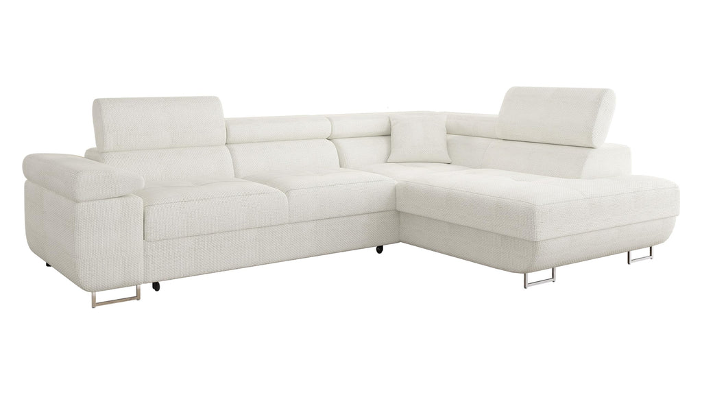 Mirjan24 Torezio Ecksofa mit Schlaffunktion & Bettkasten – L-Form Wohnlandschaft mit verstellbaren Kopfstützen, Schlafsofa für Wohnzimmer