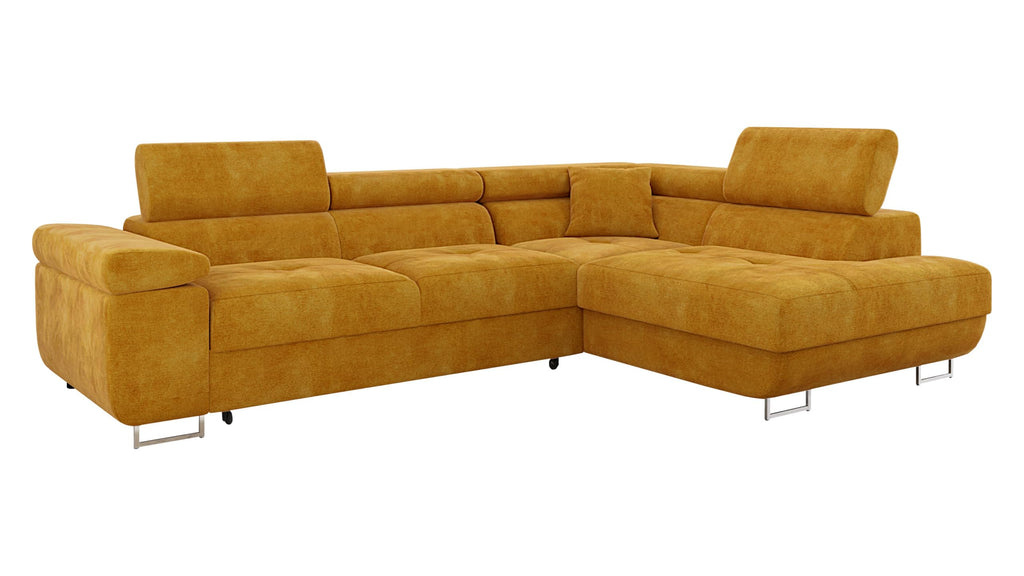 Mirjan24 Torezio Ecksofa mit Schlaffunktion & Bettkasten – L-Form Wohnlandschaft mit verstellbaren Kopfstützen, Schlafsofa für Wohnzimmer