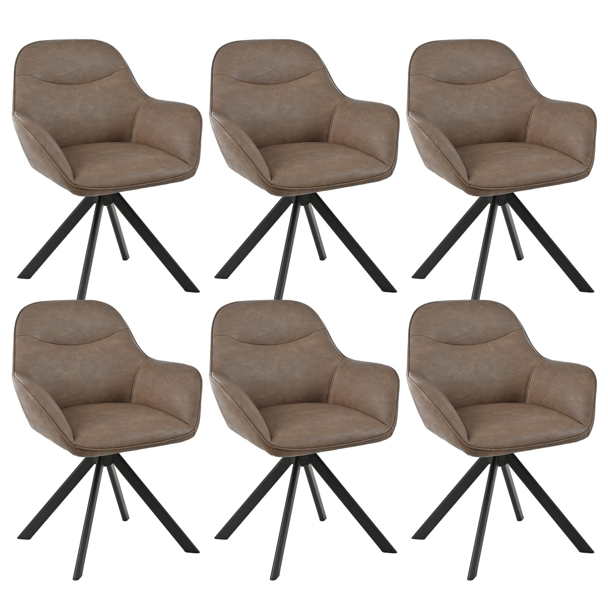 Esszimmerstühle Drehbar 4er Set mit Armlehne, 360° drehbar, Polsterstuhl Leinen, Drehstuhl Esszimmer Beige, Küchenstuhl mit Metallbeine für Esszimmer, Wohnzimmer, Büro
