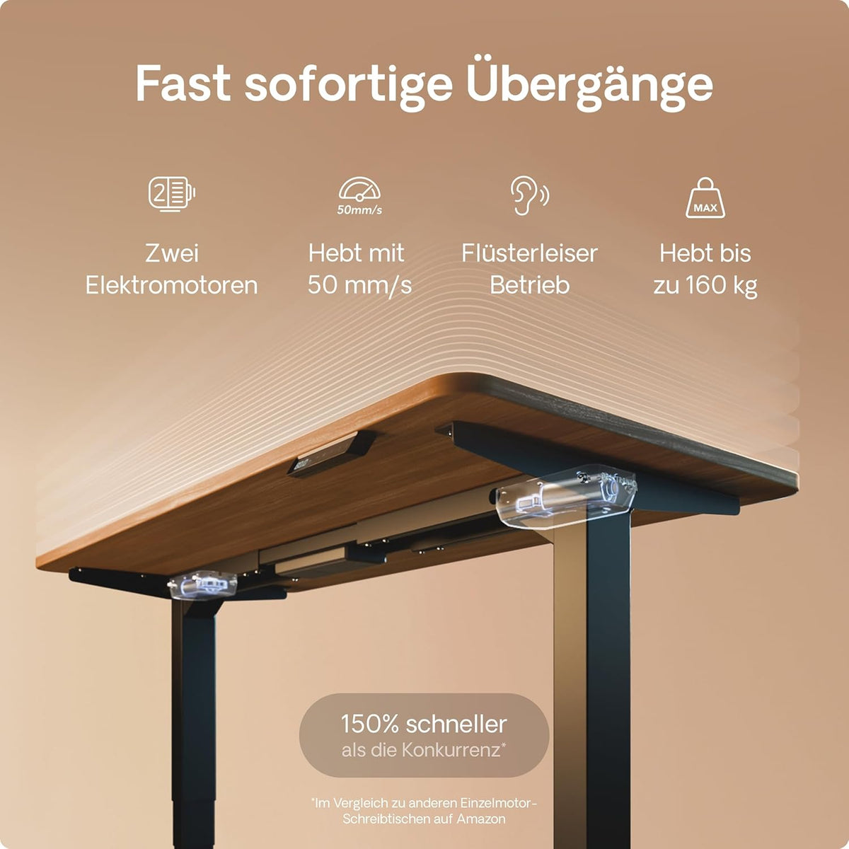 Desktronic HomePro Schreibtisch elektrisch höhenverstellbar, Steh-Sitz Schreibtisch mit Dual Motor, Touchscreen & USB-A/USB-C
