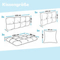 POKAR Palettenkissen Wasserabweisend Palettenauflagen Palettenmöbel Palettensofa 8er Set: Sitzkissen 120x80 + Rückenlehne 120x40, Anthrazit