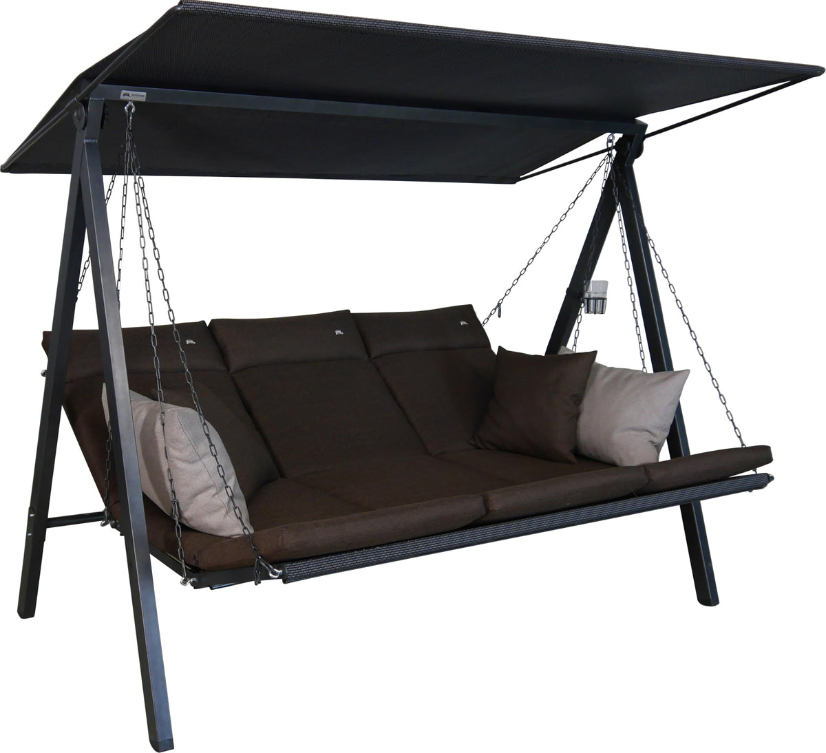 ANGERER Hollywoodschaukel Lounge Smart 3-Sitzer mit Bettfunktion & Sonnendach – Gartenschaukel mit Liegefunktion, Made in Germany