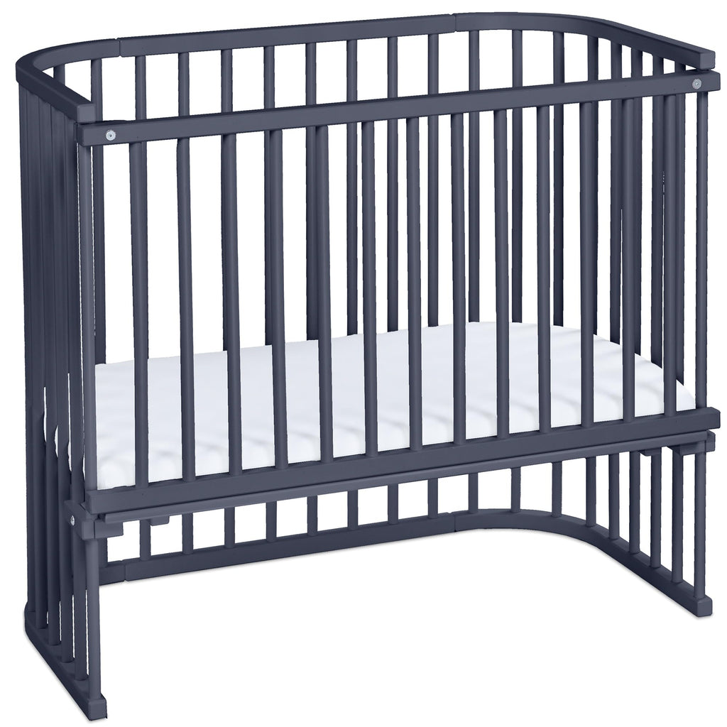 babybay Original Beistellbett aus massivem Buchenholz mit Matratze, höhenverstellbares Babybett für Neugeborene