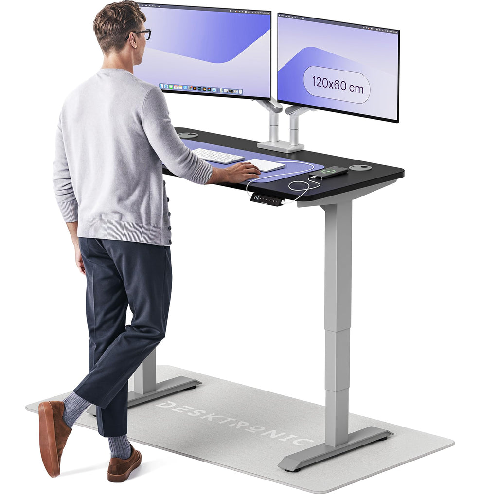 Desktronic HomePro Schreibtisch elektrisch höhenverstellbar, Steh-Sitz Schreibtisch mit Dual Motor, Touchscreen & USB-A/USB-C