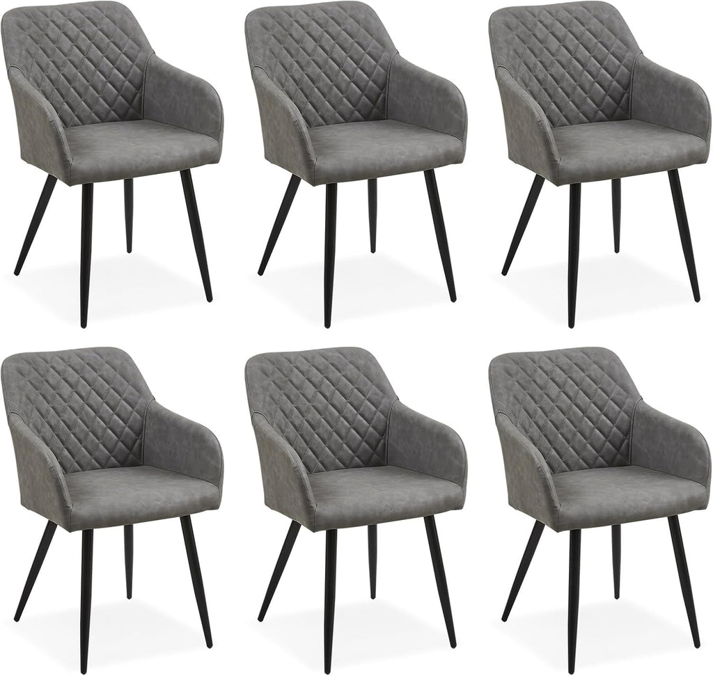 CLIPOP Esszimmerstühle 2er Set, Küchenstühle Grau Samtstoff stühle Polsterstühle mit Armlehne Metallbeine Polstersessel Stühle für Esszimmer Küche (2, Samt Grau)