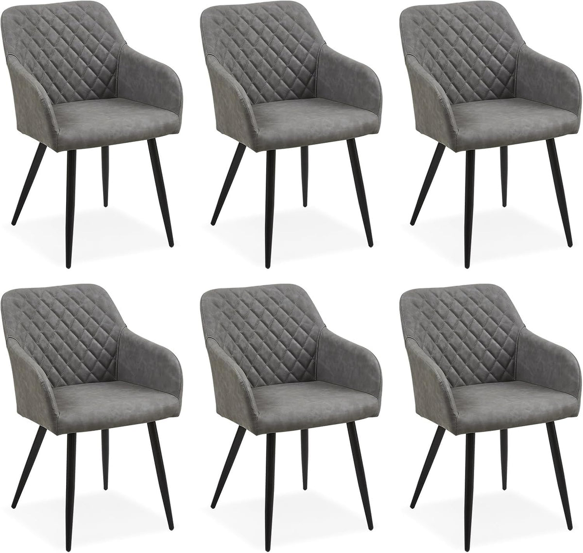CLIPOP Esszimmerstühle 2er Set, Küchenstühle Grau Samtstoff stühle Polsterstühle mit Armlehne Metallbeine Polstersessel Stühle für Esszimmer Küche (2, Samt Grau)