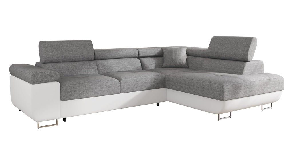 Mirjan24 Torezio Ecksofa mit Schlaffunktion & Bettkasten – L-Form Wohnlandschaft mit verstellbaren Kopfstützen, Schlafsofa für Wohnzimmer