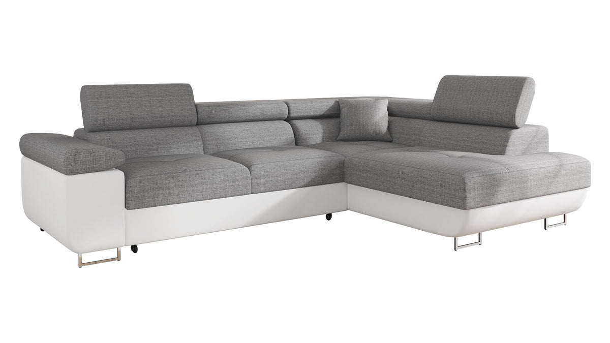 Mirjan24 Torezio Ecksofa mit Schlaffunktion & Bettkasten – L-Form Wohnlandschaft mit verstellbaren Kopfstützen, Schlafsofa für Wohnzimmer