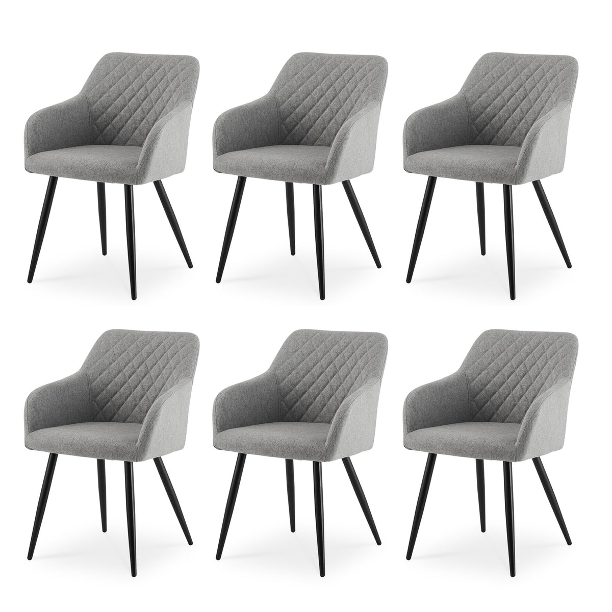 CLIPOP Esszimmerstühle 2er Set, Küchenstühle Grau Samtstoff stühle Polsterstühle mit Armlehne Metallbeine Polstersessel Stühle für Esszimmer Küche (2, Samt Grau)