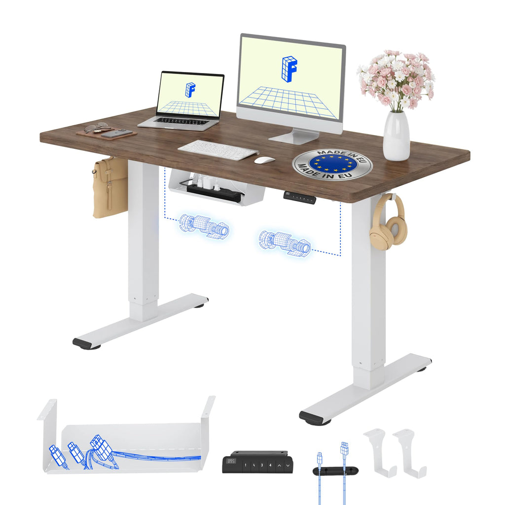 FLEXISPOT Höhenverstellbarer Schreibtisch elektrisch, Doppelmotor 160x80 cm