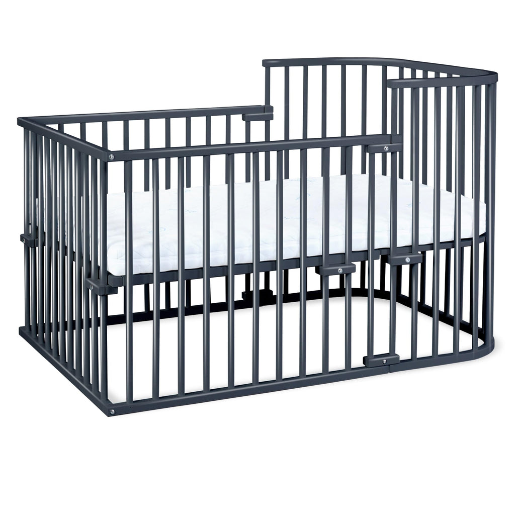 babybay Original Beistellbett aus massivem Buchenholz mit Matratze, höhenverstellbares Babybett für Neugeborene