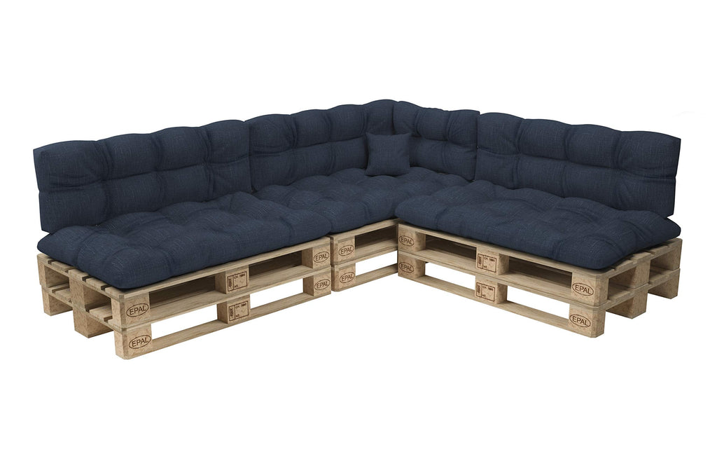POKAR Palettenkissen Wasserabweisend Palettenauflagen Palettenmöbel Palettensofa 8er Set: Sitzkissen 120x80 + Rückenlehne 120x40, Anthrazit