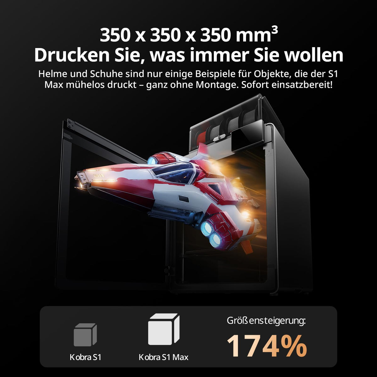 Anycubic Kobra S1 Max Combo 3D Drucker Mehrfarbig, 350 °C Hotend