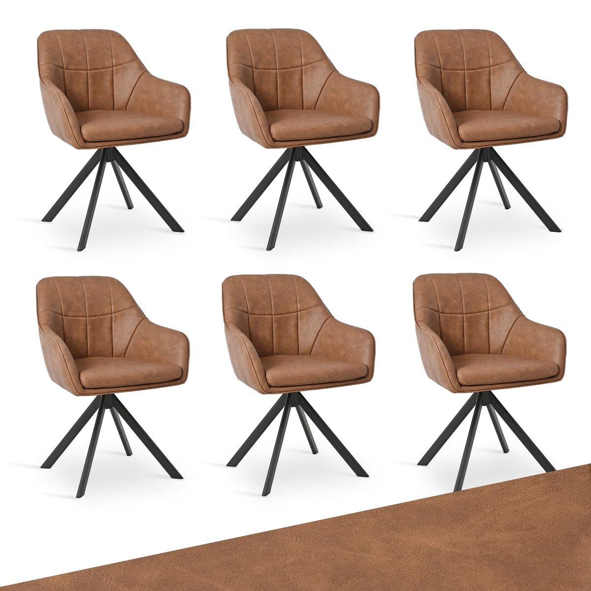Drehstuhl Esszimmer 4er Set Samt Grün mit Armlehne Polsterstuhl Esszimmerstühle drehbar Küchenstuhl mit Metallbeine für Wohnzimmer Esszimmer