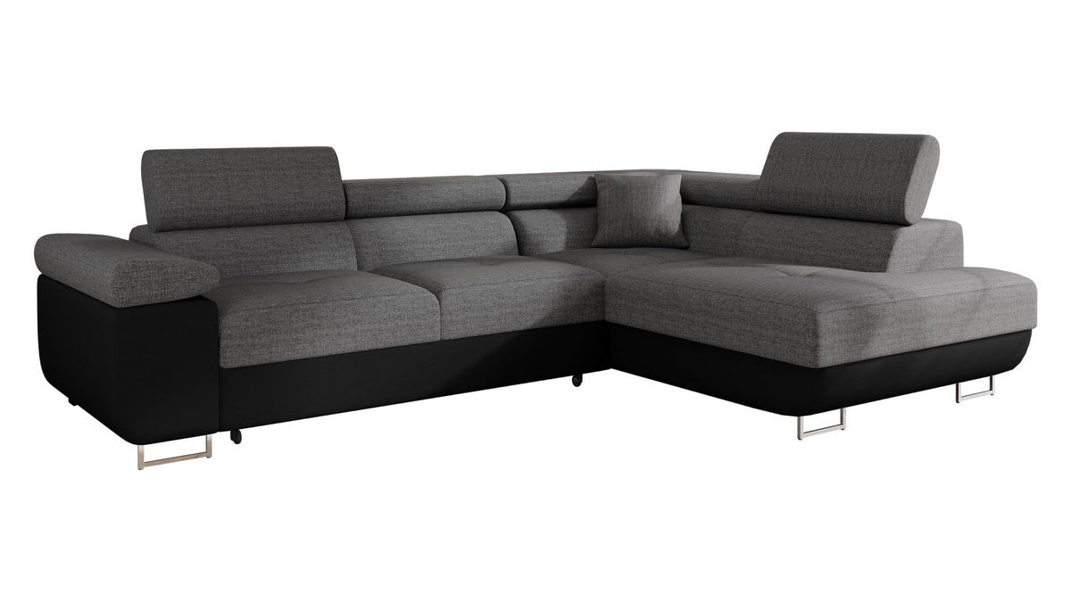 Mirjan24 Torezio Ecksofa mit Schlaffunktion & Bettkasten – L-Form Wohnlandschaft mit verstellbaren Kopfstützen, Schlafsofa für Wohnzimmer
