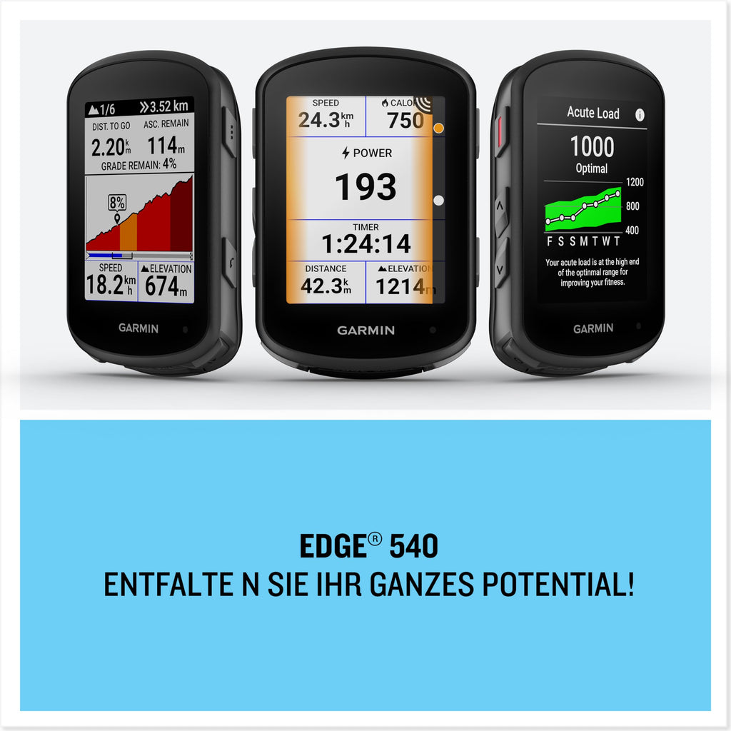 Garmin Edge 540 - EU Central + West, GPS-Fahrradcomputer mit Tastenbedienung, 2,6 Zoll Farbdisplay, Europakarten, umfassenden Leistungsdaten, bis zu 26 Std Akkulaufzeit
