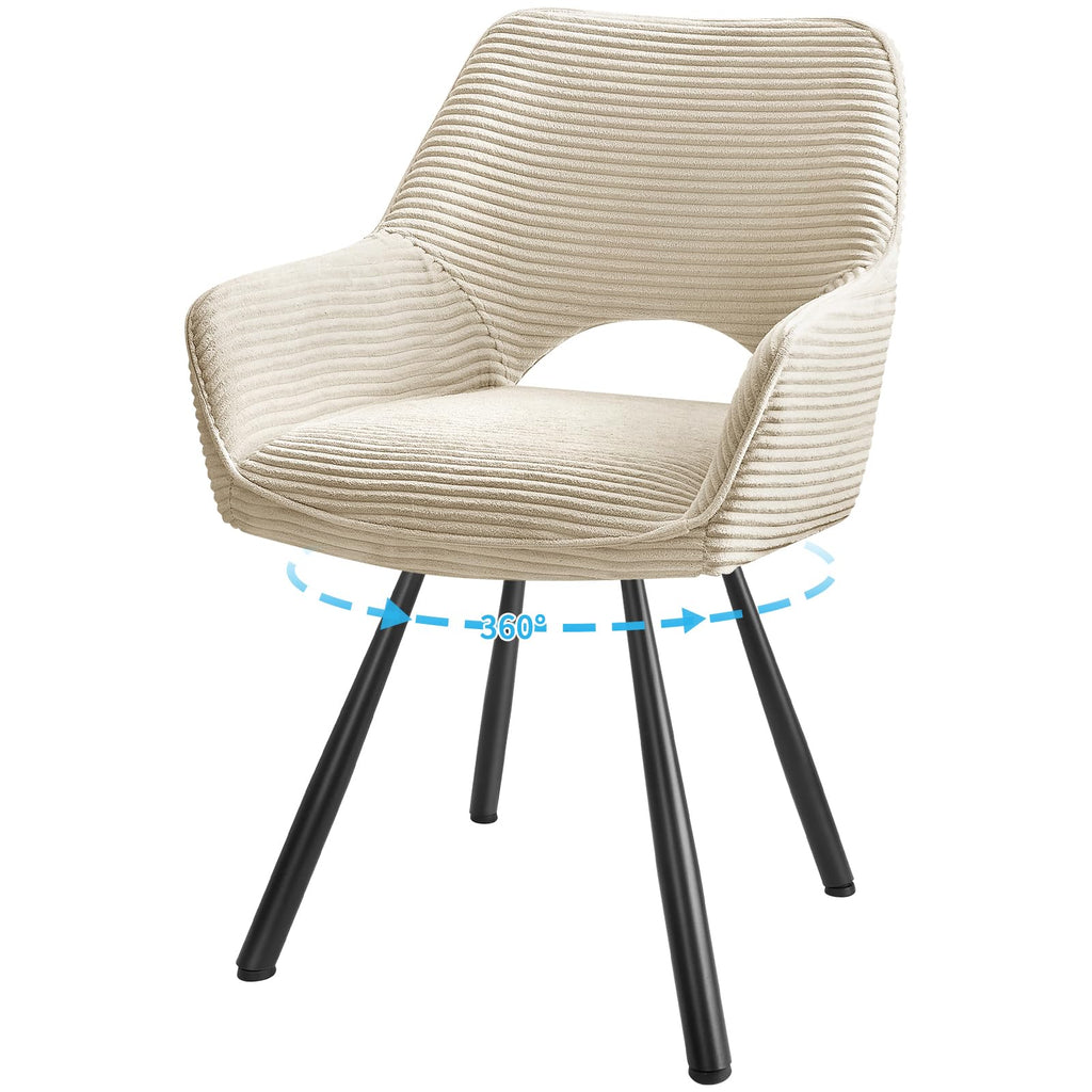 JIJIAN 2er Set 360° Drehbare Esszimmerstühle mit Armlehnen, Grün