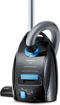 Siemens Staubsauger mit Beutel Q5.0 extreme silencePower VSQ5X1230, ideal für Allergiker, Hygiene-Filter, starke Saugleistung, Bodendüse für Parkett, Teppich, Fliesen, langes Kabel, 850 W, schwarz