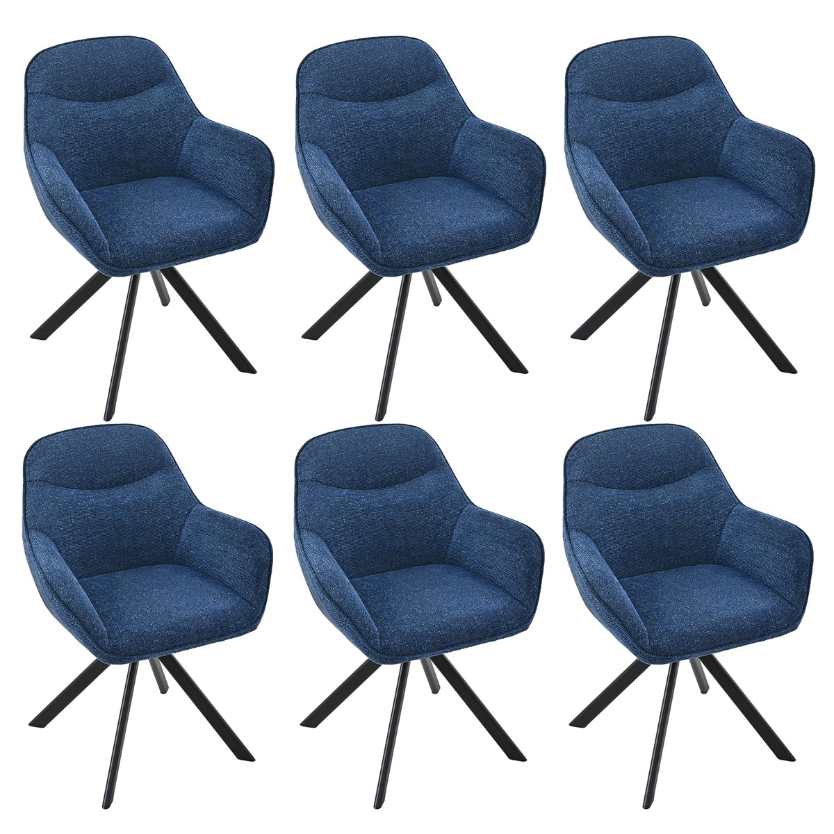 Esszimmerstühle Drehbar 4er Set mit Armlehne, 360° drehbar, Polsterstuhl Leinen, Drehstuhl Esszimmer Beige, Küchenstuhl mit Metallbeine für Esszimmer, Wohnzimmer, Büro