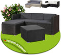 Juskys Polyrattan Lounge Set Punta Cana für 3–4 Personen – Gartenmöbel Set mit Sofa, Hocker, Tisch & Kissen