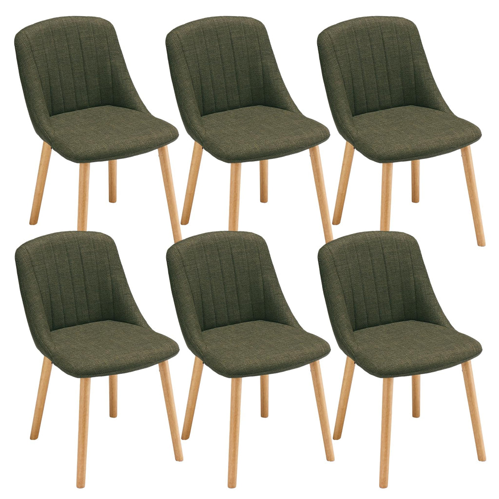 Esszimmerstühle Beige 4er Set Holzbeine Polsterstuhl Küchenstuhl aus Polyester Stühle Esszimmer Wohnzimmerstuhl für Esszimmer Küche Büro